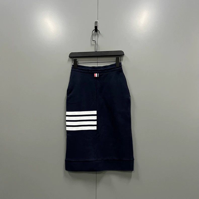 Thom Browne Thom Browne Navy Drawstring Skirt with Stripes - dmc Size US 38 / EU 54 - 3 Thumbnail