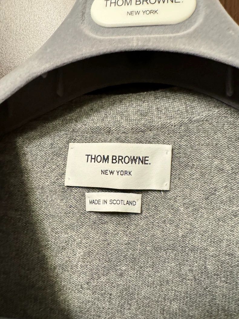 Thom Browne Thom Browne Gray Cashmere Cardigan for Men - dmc Size US M / EU 48-50 / 2 - 4 Thumbnail