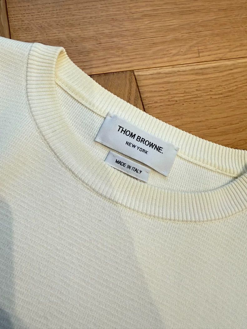 Thom Browne White Knit Sweater for Men - dmc