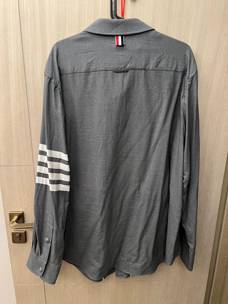 Thom Browne Gray Wool Shirt Jacket for Fall and Winter - dmc Size US M / EU 48-50 / 2 - 2 Thumbnail