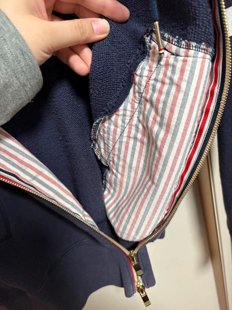 Thom Browne Thom Browne Cotton Zip Jacket in Navy Blue - dmc Size US S / EU 44-46 / 1 - 8 Thumbnail