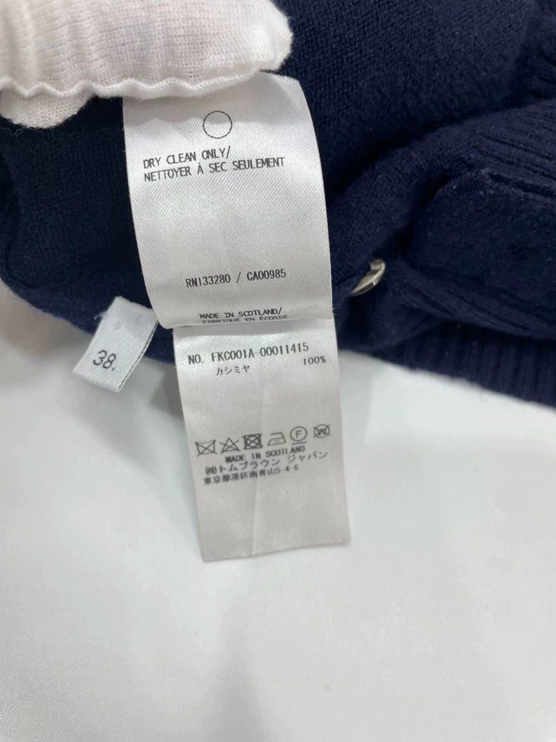 Thom Browne Thom Browne Navy Cashmere Cardigan with Stripes - dmc Size US S / EU 44-46 / 1 - 6 Thumbnail
