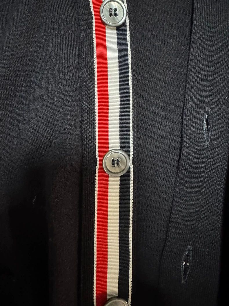 Thom Browne Thom Browne Blue White Wool Cardigan - dmc Size US M / EU 48-50 / 2 - 5 Thumbnail