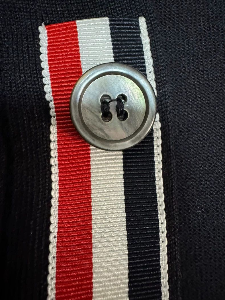Thom Browne Thom Browne Blue White Wool Cardigan - dmc Size US M / EU 48-50 / 2 - 9 Thumbnail
