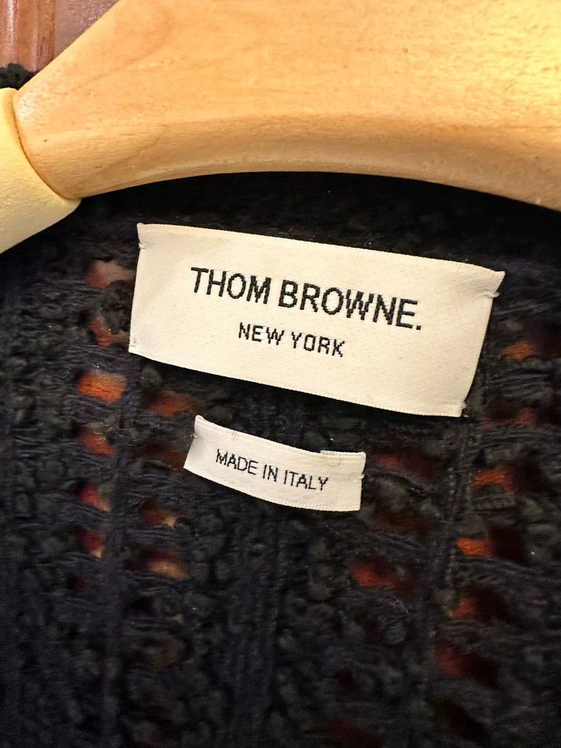 Thom Browne Thom Browne Black Cable Knit Cardigan Sweater - dmc Size US M / EU 48-50 / 2 - 3 Thumbnail