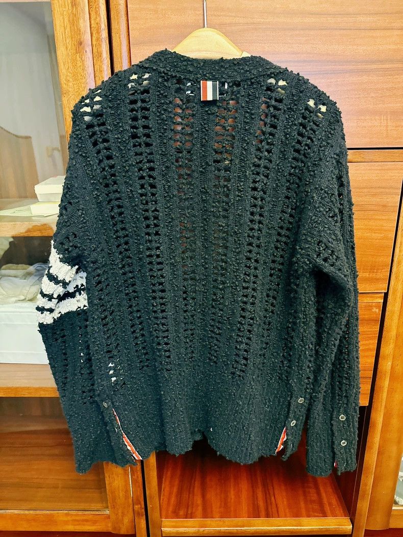 Thom Browne Thom Browne Black Cable Knit Cardigan Sweater - dmc Size US M / EU 48-50 / 2 - 2 Thumbnail