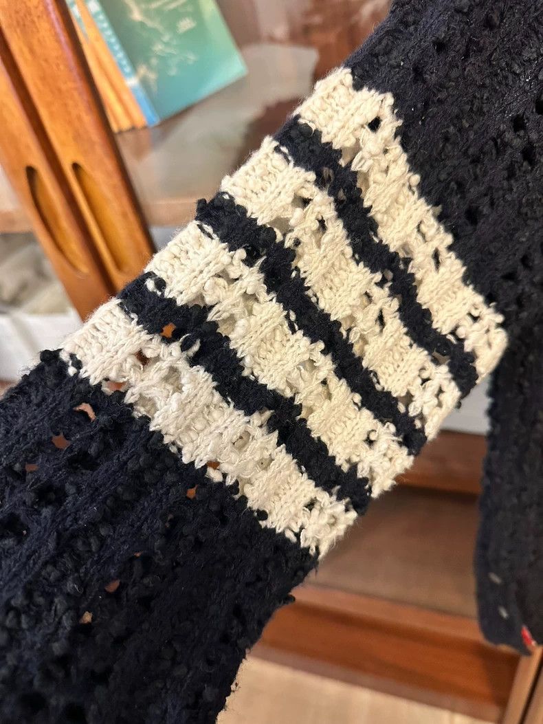 Thom Browne Thom Browne Black Cable Knit Cardigan Sweater - dmc Size US M / EU 48-50 / 2 - 5 Thumbnail