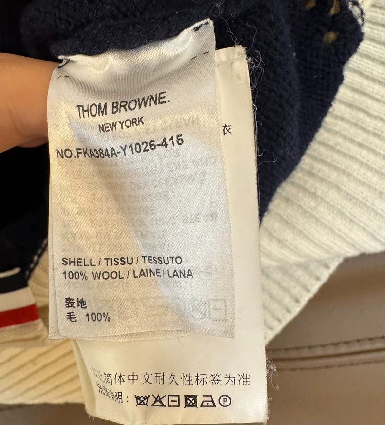 Thom Browne Thom Browne Navy Thick Wool Knit Sweater - dmc Size US M / EU 48-50 / 2 - 3 Thumbnail