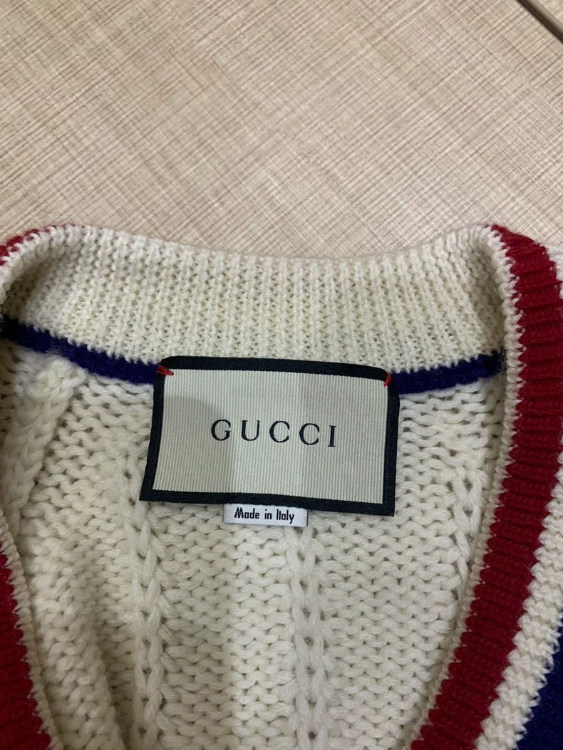 Gucci Gucci Knitted Sweater with V-Neck and Logo - dmc Size US S / EU 44-46 / 1 - 5 Thumbnail