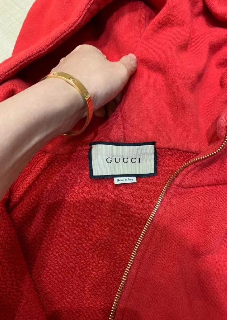 Gucci Gucci Red Hoodie with Drawstring and Zip - dmc Size US XS / EU 42 / 0 - 3 Thumbnail