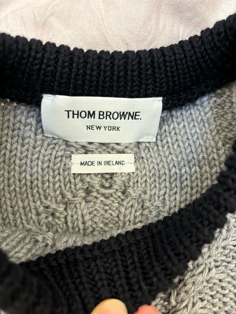 Thom Browne Thom Browne Cable Knit Sweater for Men Women - dmc Size US M / EU 48-50 / 2 - 4 Thumbnail