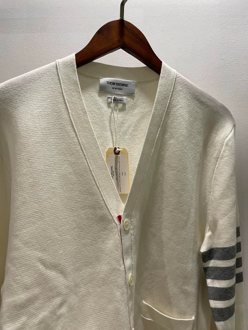 Thom Browne Thom Browne Logo Striped Cardigan Knitwear - dmc Size US M / EU 48-50 / 2 - 3 Thumbnail