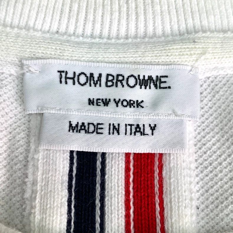 Thom Browne Thom Browne White Striped Cotton T-Shirt - dmc Size US M / EU 48-50 / 2 - 6 Thumbnail
