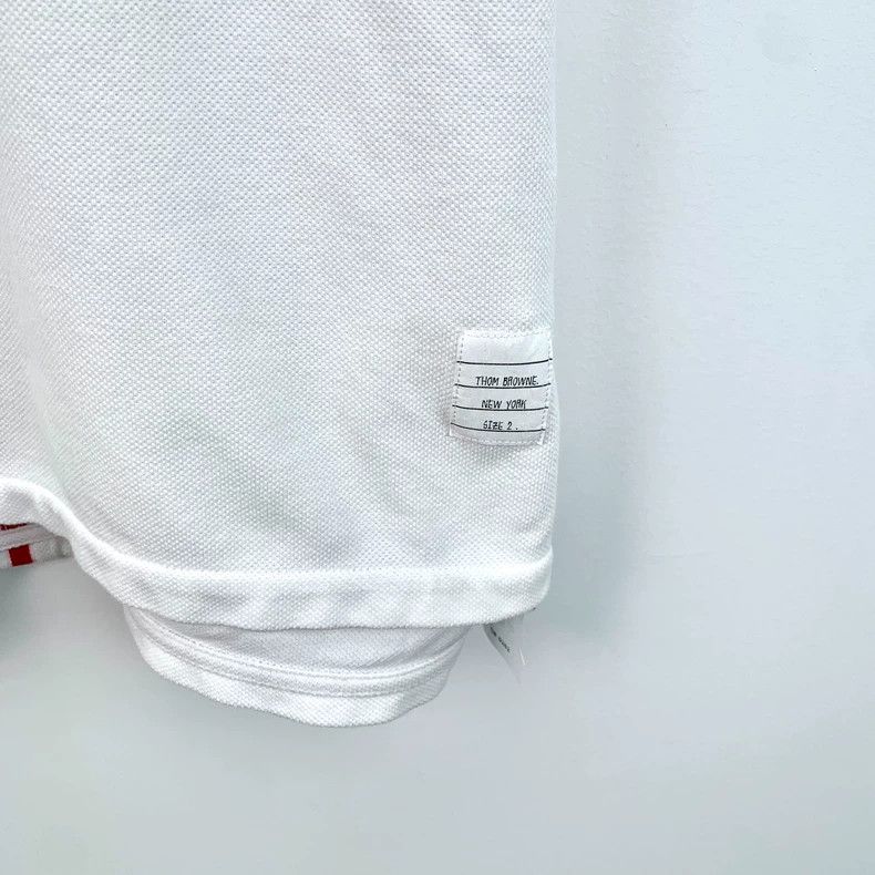 Thom Browne Thom Browne White Striped Cotton T-Shirt - dmc Size US M / EU 48-50 / 2 - 4 Thumbnail