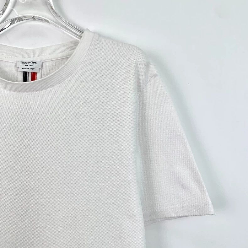Thom Browne Thom Browne White Striped Cotton T-Shirt - dmc Size US M / EU 48-50 / 2 - 3 Thumbnail