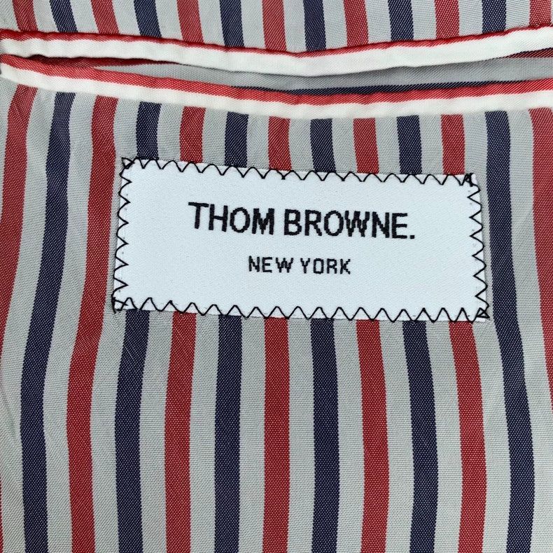 Thom Browne Thom Browne Gray Floral Stripe Blazer Jacket - dmc Size US M / EU 48-50 / 2 - 6 Thumbnail