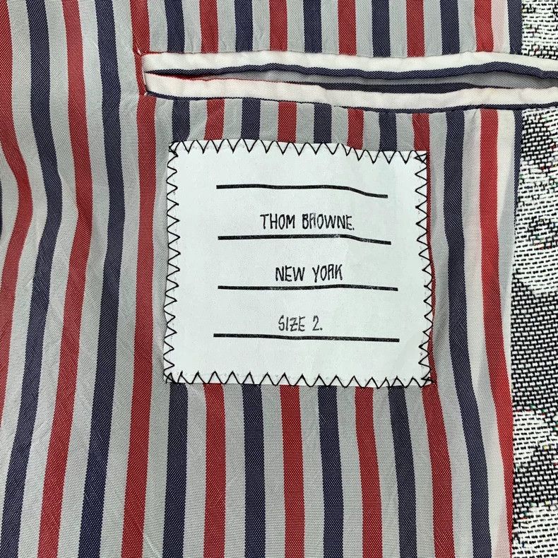 Thom Browne Thom Browne Gray Floral Stripe Blazer Jacket - dmc Size US M / EU 48-50 / 2 - 5 Thumbnail