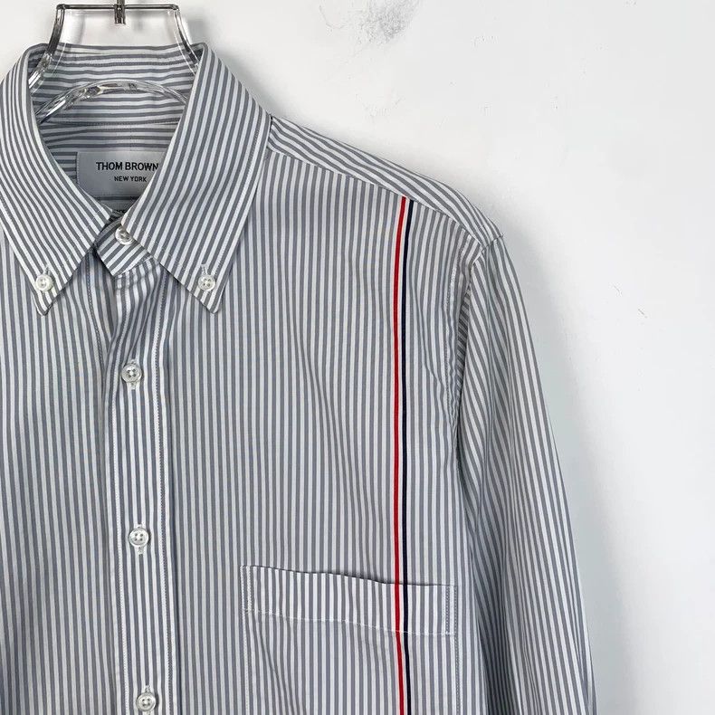 Thom Browne Thom Browne Striped Classic Oxford Shirt - dmc Size US S / EU 44-46 / 1 - 3 Thumbnail