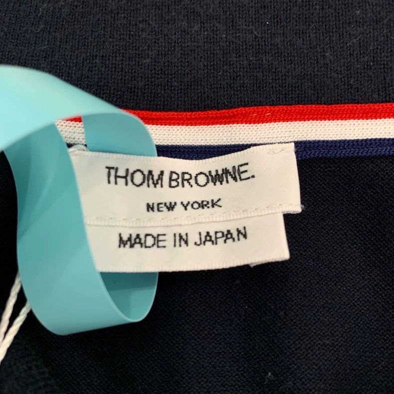 Thom Browne Thom Browne Navy Blue Cotton Short Sleeve Polo - dmc Size US M / EU 48-50 / 2 - 7 Thumbnail