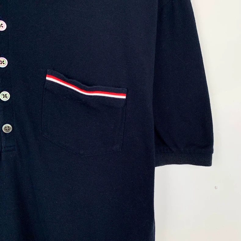 Thom Browne Thom Browne Navy Blue Cotton Short Sleeve Polo - dmc Size US M / EU 48-50 / 2 - 4 Thumbnail