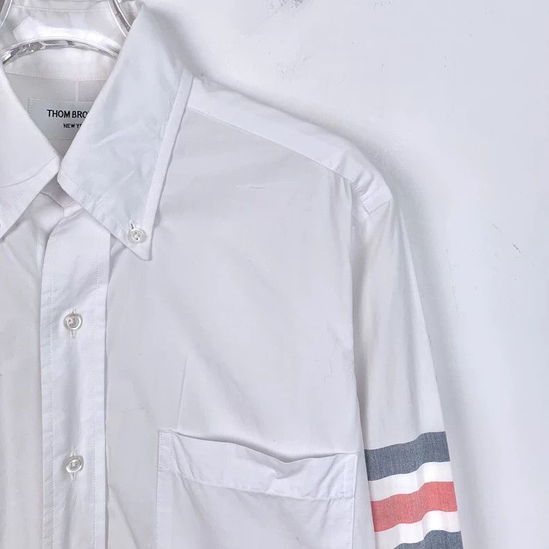 Thom Browne Thom Browne Long Sleeve Cotton Button-Up Shirt - dmc Size US XS / EU 42 / 0 - 3 Thumbnail