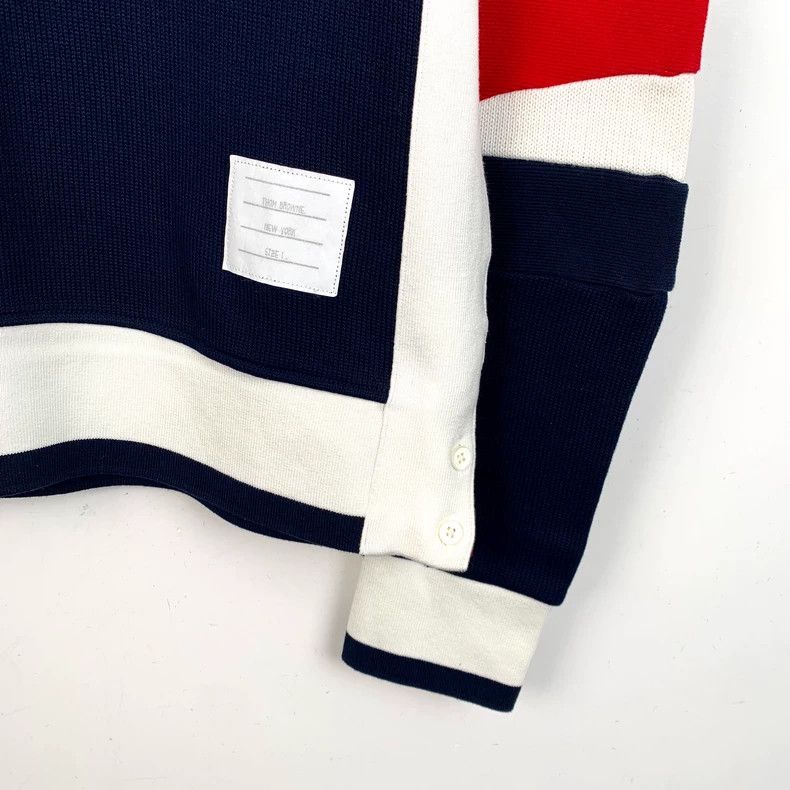 Thom Browne Thom Browne Long Sleeve Color Block Sweatshirt - dmc Size US S / EU 44-46 / 1 - 4 Thumbnail