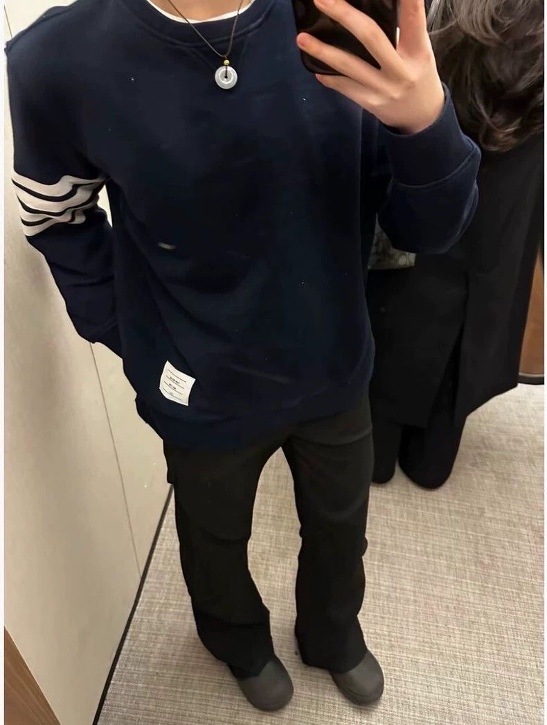 Thom Browne Thom Browne Classic Navy Long Sleeve Sweater - dmc Size US L / EU 52-54 / 3 - 9 Thumbnail