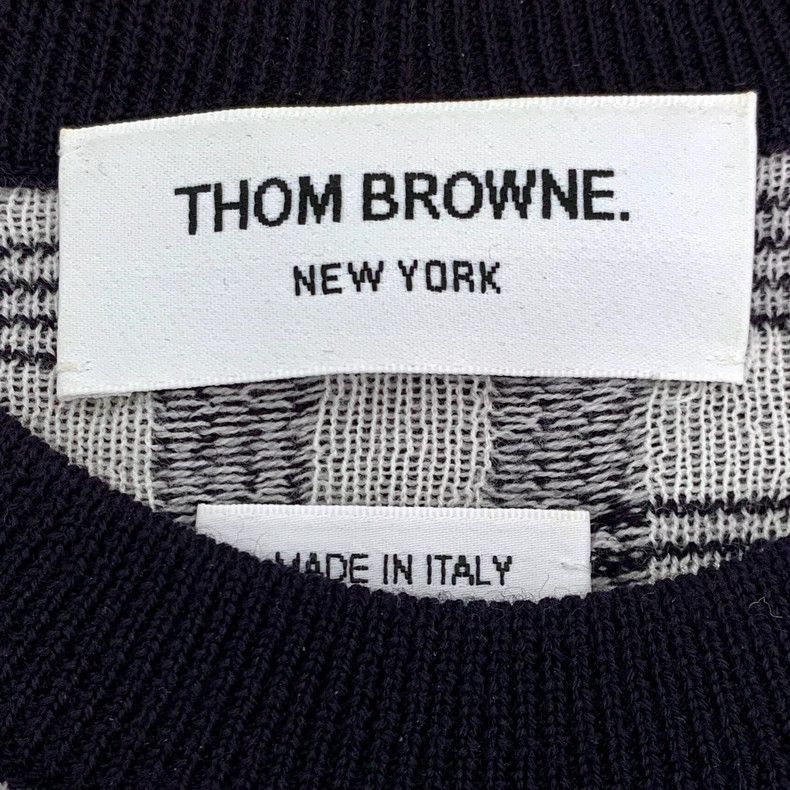 Thom Browne Thom Browne Black Gray Check Short Sleeve Knit - dmc Size US M / EU 48-50 / 2 - 5 Thumbnail