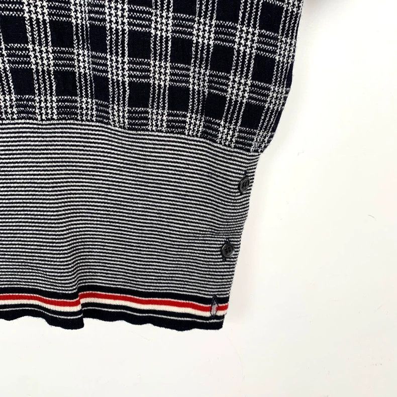 Thom Browne Thom Browne Black Gray Check Short Sleeve Knit - dmc Size US M / EU 48-50 / 2 - 4 Thumbnail