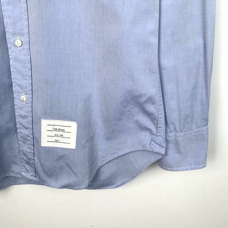Thom Browne Thom Browne Light Blue Cotton Long Sleeve Shirt - dmc Size US S / EU 44-46 / 1 - 4 Thumbnail