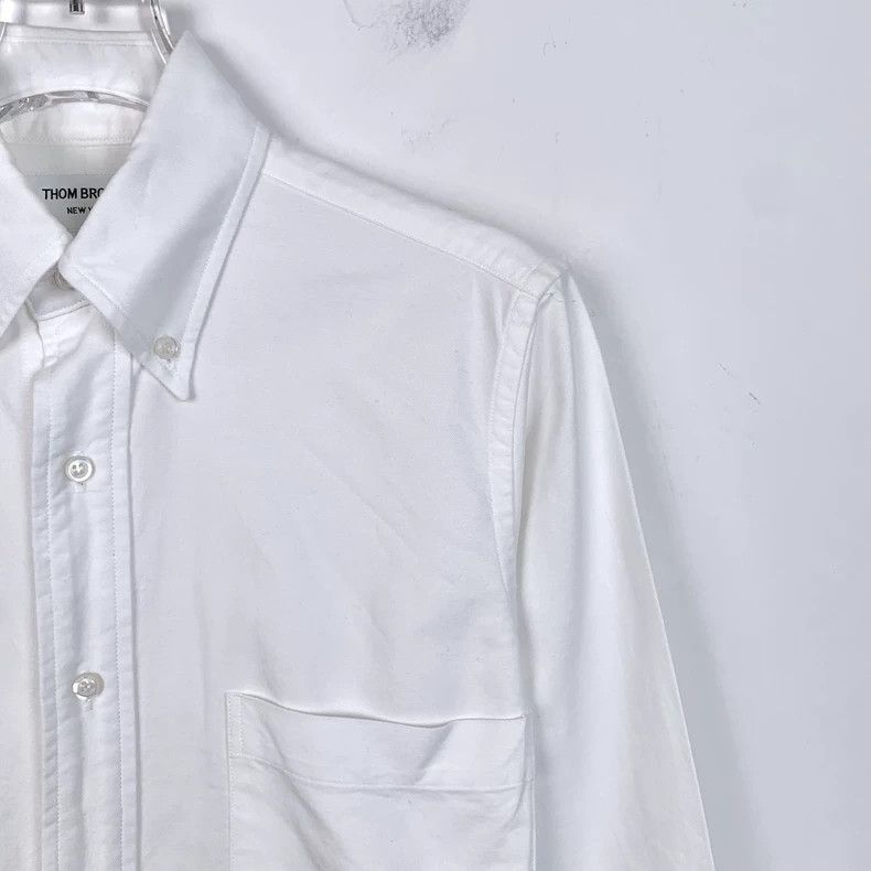 Thom Browne Thom Browne White Cotton Long Sleeve Shirt - dmc Size US XS / EU 42 / 0 - 3 Thumbnail