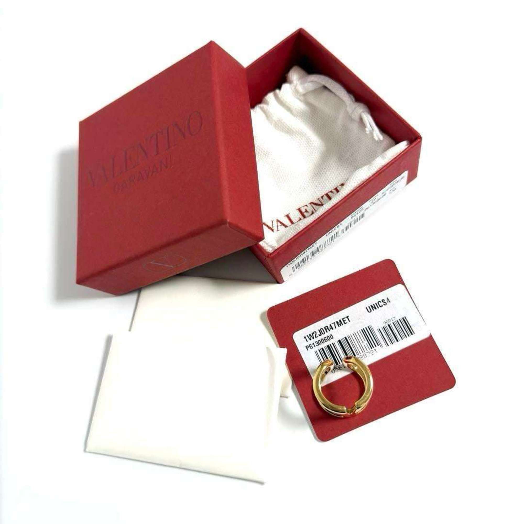 Valentino Valentino Women's V Logo Signature Metal Ring Size ONE SIZE - 10 Thumbnail