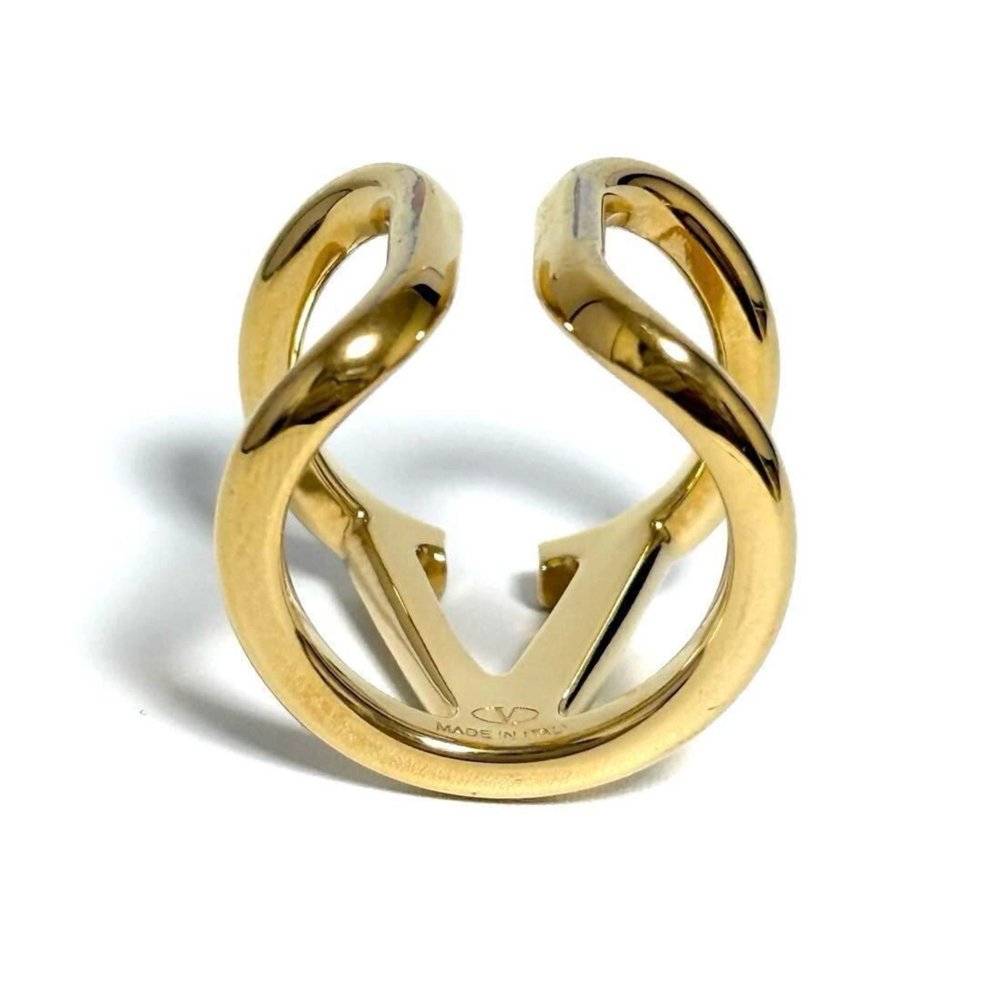 Valentino Valentino Women's V Logo Signature Metal Ring Size ONE SIZE - 6 Thumbnail