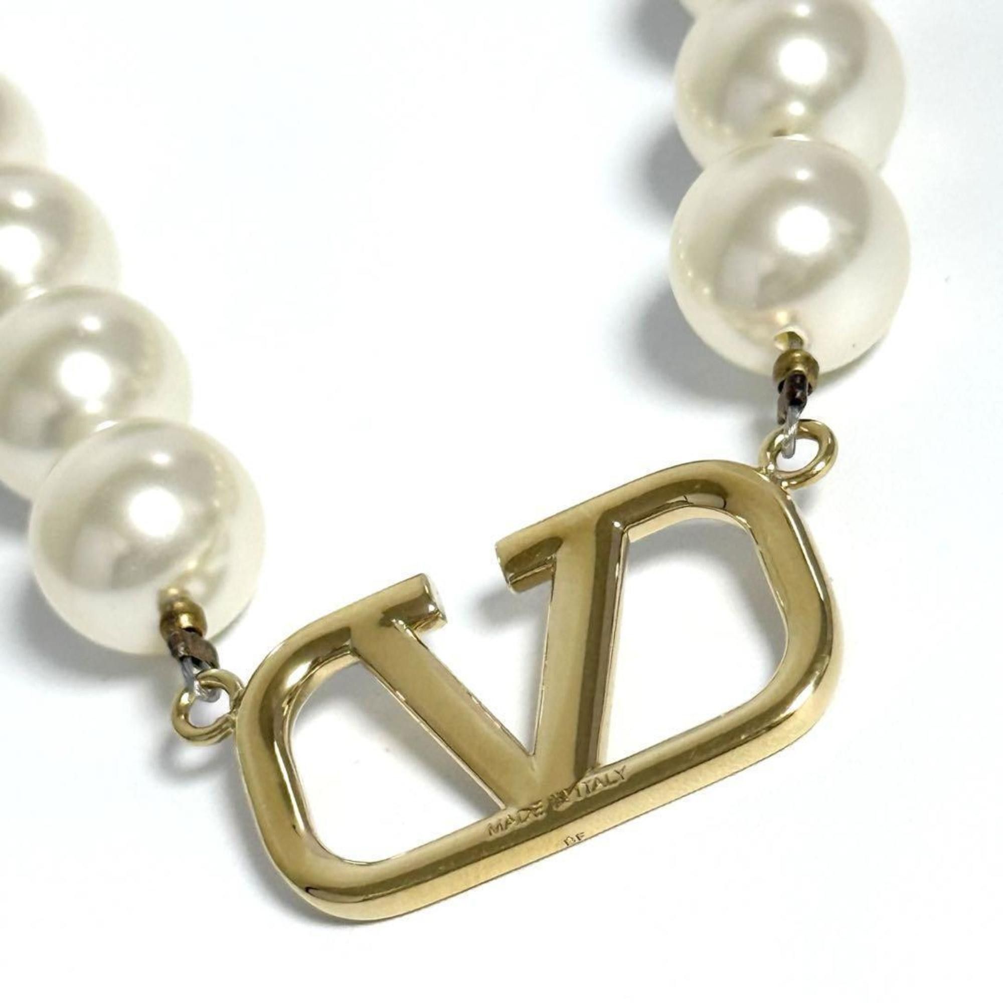 Valentino Valentino Women's V Logo Pearl Bead Necklace Size ONE SIZE - 5 Thumbnail