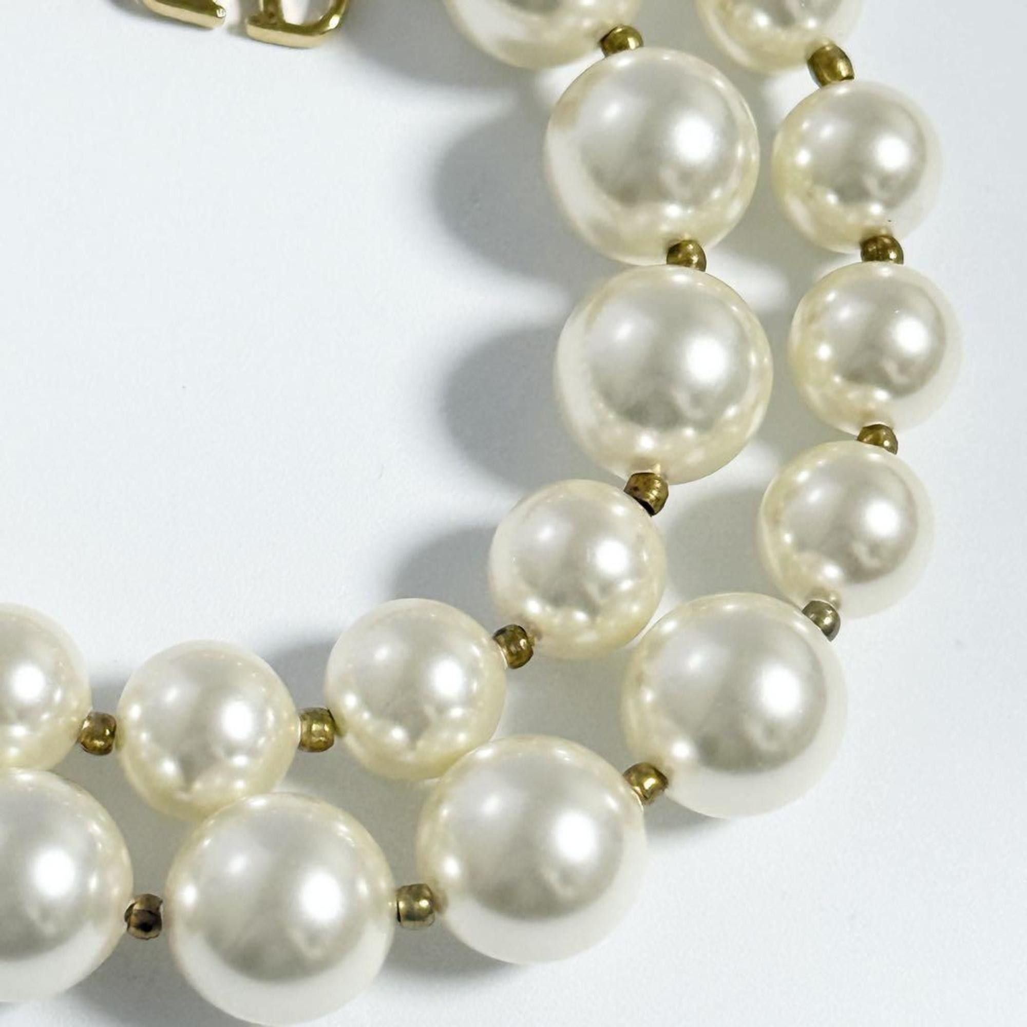 Valentino Valentino Women's V Logo Pearl Bead Necklace Size ONE SIZE - 6 Thumbnail