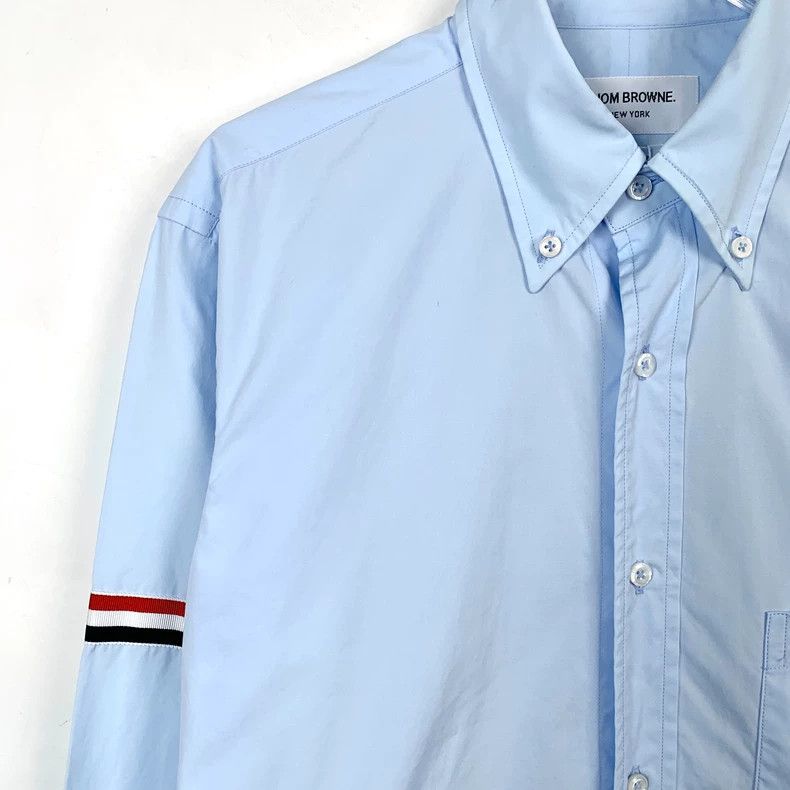 Thom Browne Thom Browne Long Sleeve Shirt in Misty Blue - dmc Size US L / EU 52-54 / 3 - 3 Thumbnail