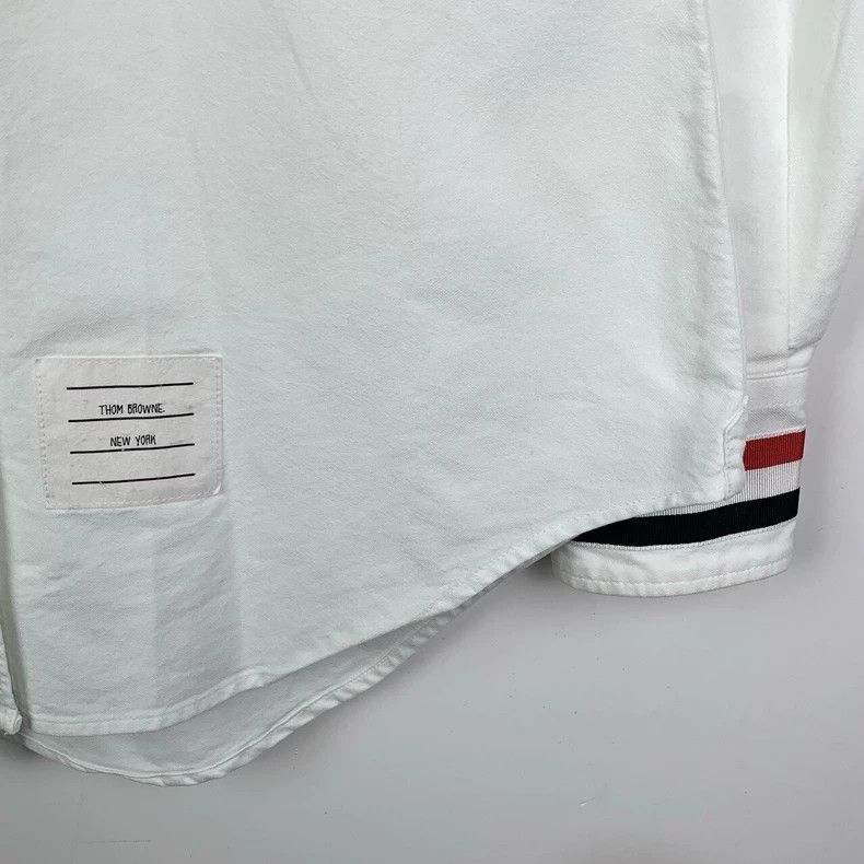 Thom Browne Thom Browne White Long Sleeve Shirt with Stripes - dmc Size US M / EU 48-50 / 2 - 4 Thumbnail