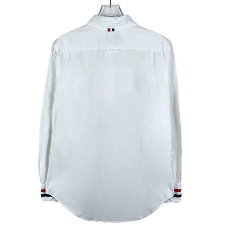 Thom Browne Thom Browne White Long Sleeve Shirt with Stripes - dmc Size US M / EU 48-50 / 2 - 2 Thumbnail