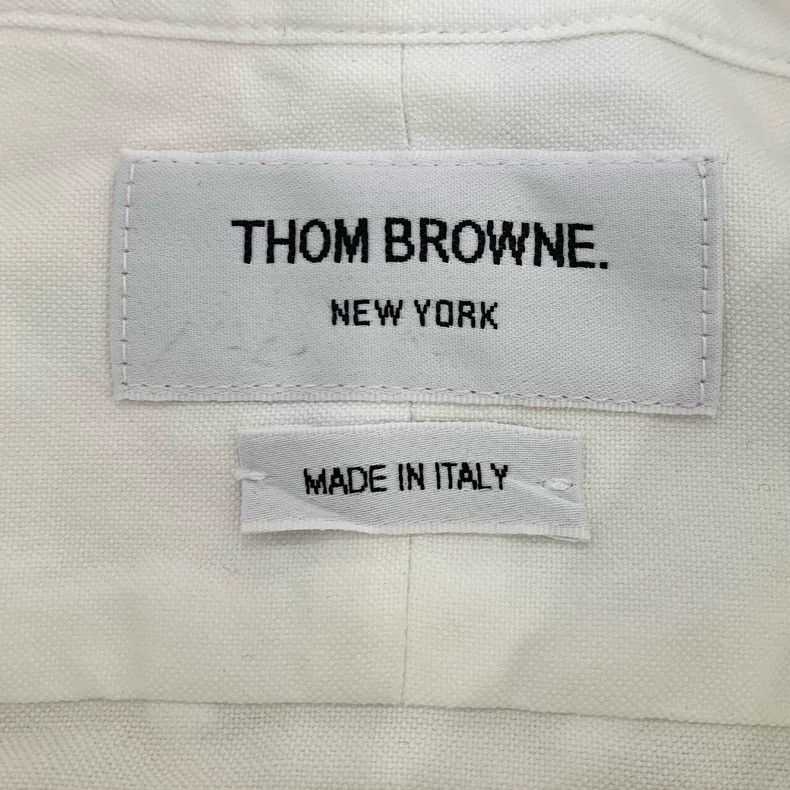 Thom Browne Thom Browne White Long Sleeve Shirt with Stripes - dmc Size US M / EU 48-50 / 2 - 6 Thumbnail