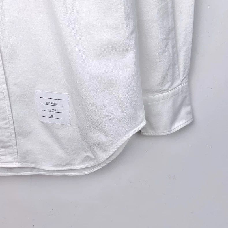 Thom Browne Thom Browne White Long Sleeve Oxford Shirt - dmc Size US S / EU 44-46 / 1 - 4 Thumbnail