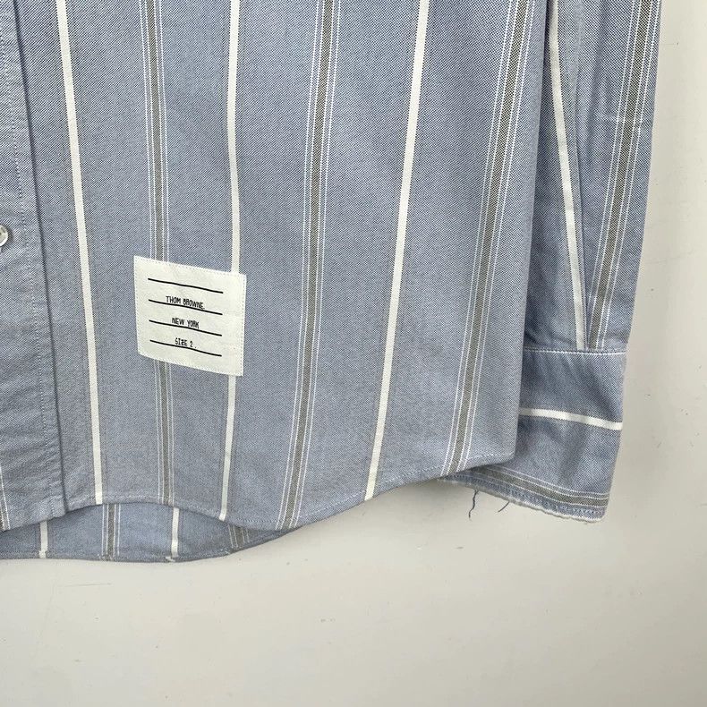 Thom Browne Thom Browne Blue Striped Long Sleeve Shirt - dmc Size US M / EU 48-50 / 2 - 4 Thumbnail