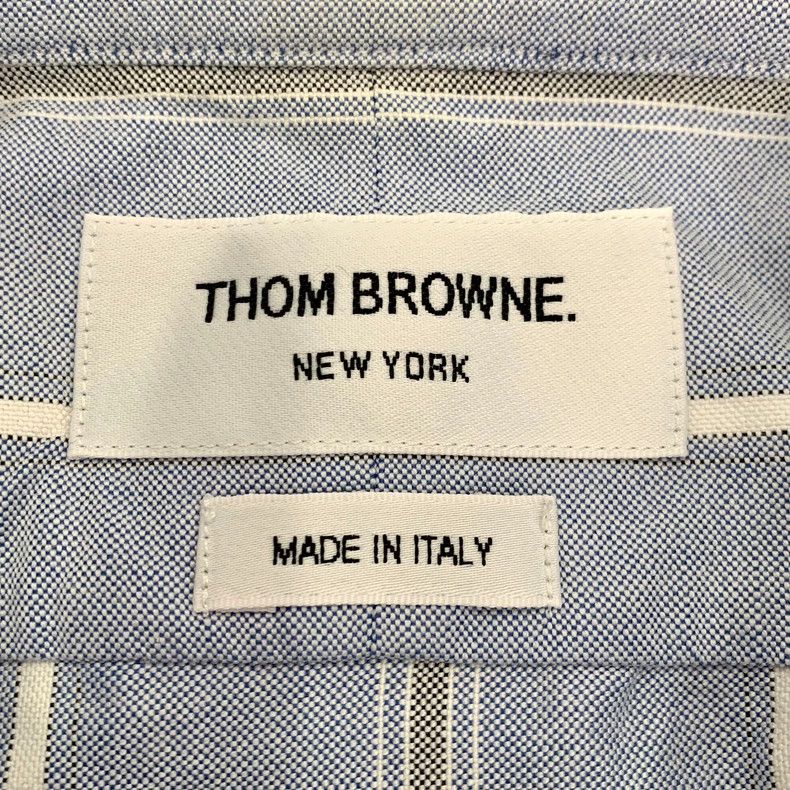 Thom Browne Thom Browne Blue Striped Long Sleeve Shirt - dmc Size US M / EU 48-50 / 2 - 6 Thumbnail