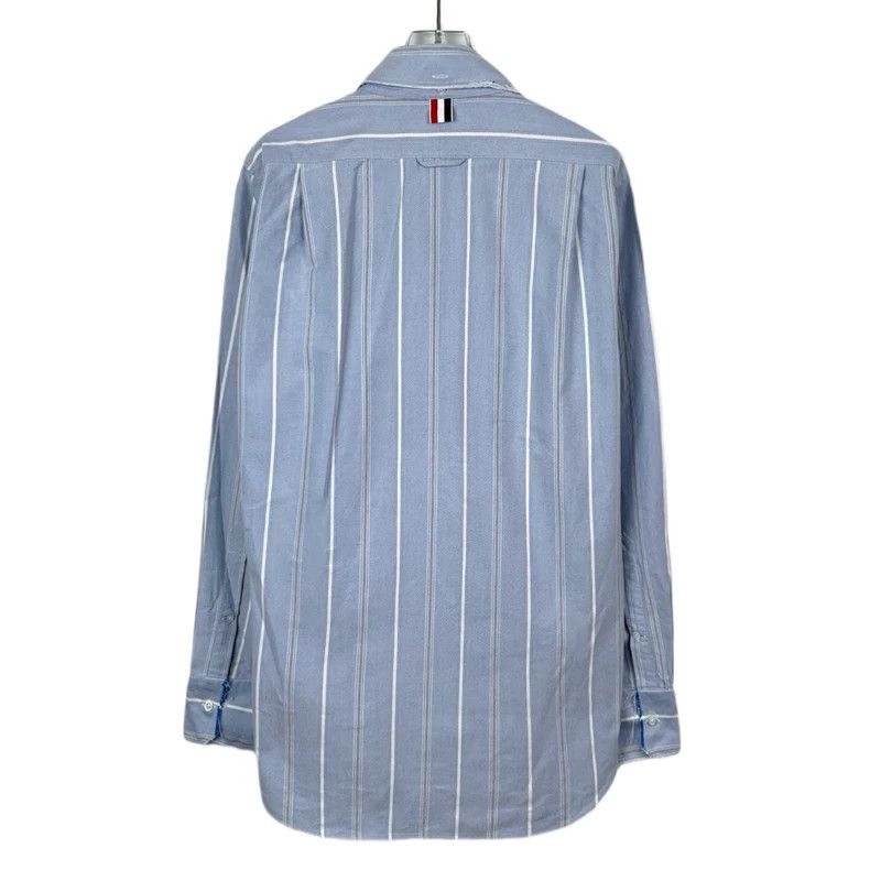 Thom Browne Thom Browne Blue Striped Long Sleeve Shirt - dmc Size US M / EU 48-50 / 2 - 2 Thumbnail