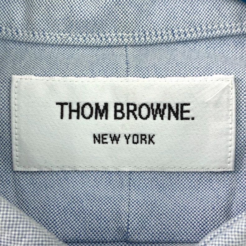 Thom Browne Thom Browne Blue Cotton Long Sleeve Button-Up Shirt - dmc Size US XS / EU 42 / 0 - 6 Thumbnail