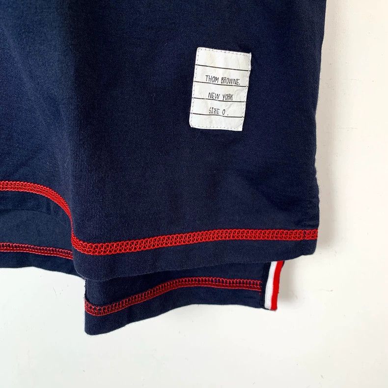 Thom Browne Thom Browne Navy Polo Shirt with Red Trim - dmc Size US XS / EU 42 / 0 - 4 Thumbnail
