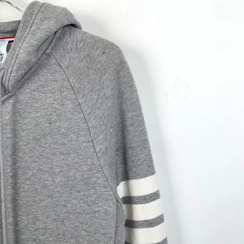 Thom Browne Thom Browne Gray Hooded Zip Sweatshirt - dmc Size US M / EU 48-50 / 2 - 3 Thumbnail