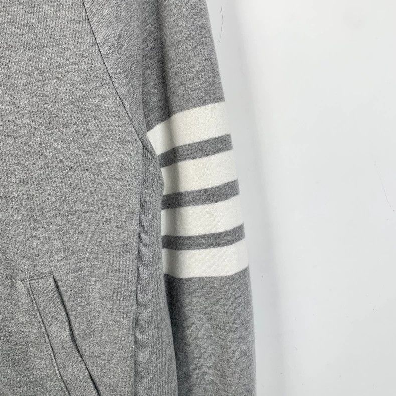 Thom Browne Thom Browne Gray Hooded Zip Sweatshirt - dmc Size US M / EU 48-50 / 2 - 4 Thumbnail