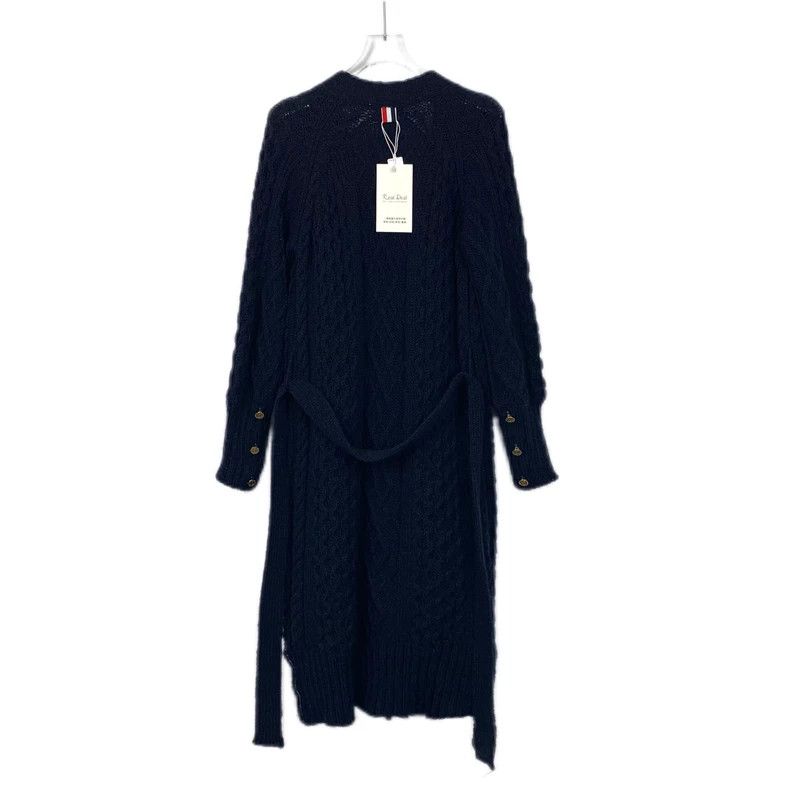 Thom Browne Thom Browne Navy Wool Knit Cardigan with Belt - dmc Size US S / EU 44-46 / 1 - 2 Thumbnail