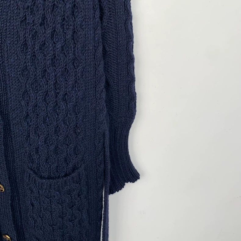 Thom Browne Thom Browne Navy Wool Knit Cardigan with Belt - dmc Size US S / EU 44-46 / 1 - 4 Thumbnail