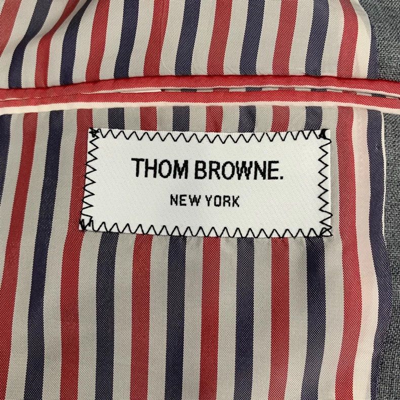 Thom Browne Thom Browne Gray Wool Single-Breasted Blazer - dmc Size US L / EU 52-54 / 3 - 6 Thumbnail